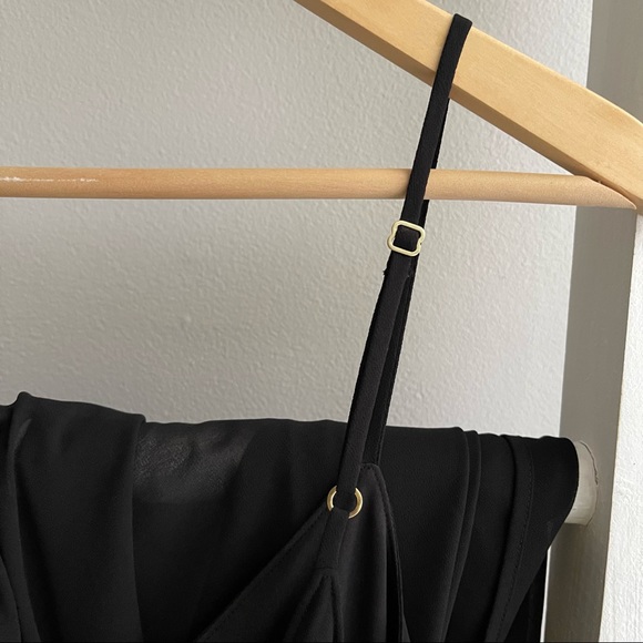 NWT Show Me Your Mumu S Black Jolie Sheer Slip Dress Maxi Chiffon Low Back - Picture 5 of 13